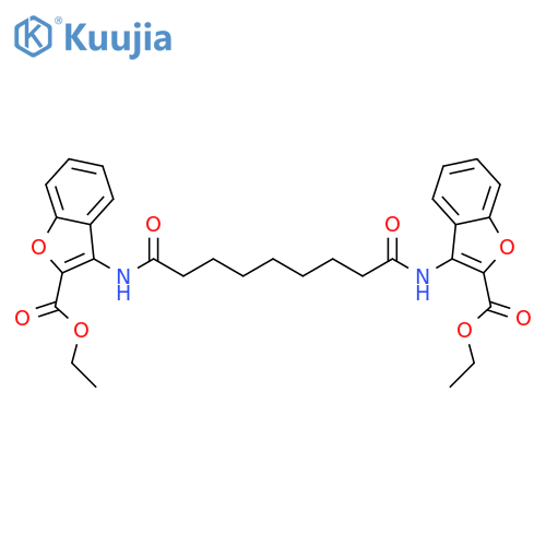 ethyl 3-(8-{[2-(ethoxycarbonyl)-1-benzofuran-3-yl]carbamoyl}octanamido)-1-benzofuran-2-carboxylate structure