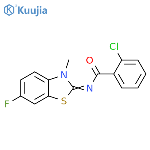 2-chloro-N-(2E)-6-fluoro-3-methyl-2,3-dihydro-1,3-benzothiazol-2-ylidenebenzamide structure