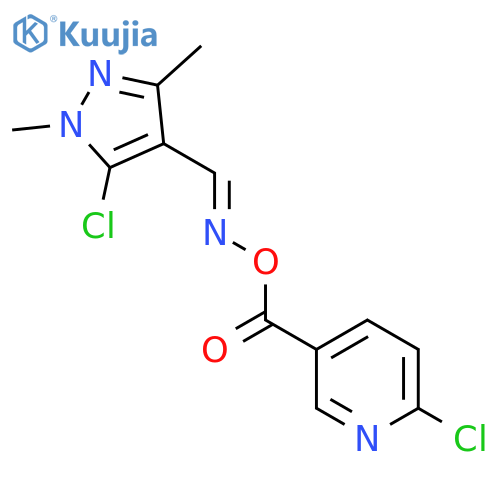 (E)-[(5-Chloro-1,3-dimethyl-1H-pyrazol-4-yl)methylidene]amino 6-chloropyridine-3-carboxylate structure