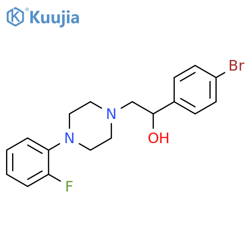 1-(4-BROMOPHENYL)-2-[4-(2-FLUOROPHENYL)PIPERAZINO]-1-ETHANOL structure