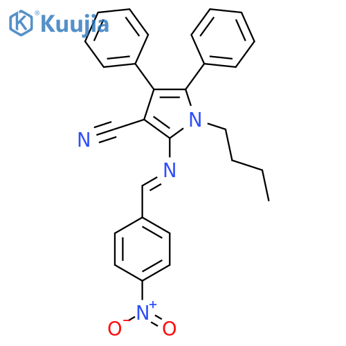 1-BUTYL-2-([(E)-(4-NITROPHENYL)METHYLIDENE]AMINO)-4,5-DIPHENYL-1H-PYRROLE-3-CARBONITRILE structure