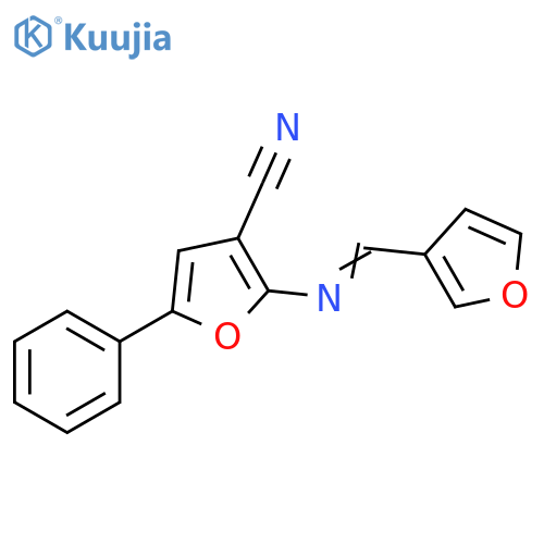 2-[(E)-[(Furan-3-yl)methylidene]amino]-5-phenylfuran-3-carbonitrile structure
