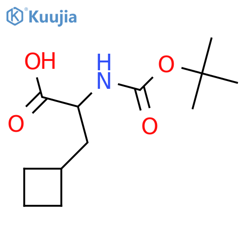 (2S)-2-(tert-butoxycarbonylamino)-3-cyclobutyl-propanoic acid structure