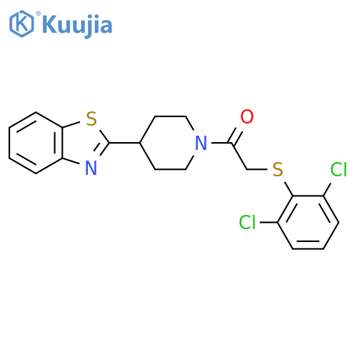1-[4-(1,3-BENZOTHIAZOL-2-YL)PIPERIDINO]-2-[(2,6-DICHLOROPHENYL)SULFANYL]-1-ETHANONE structure