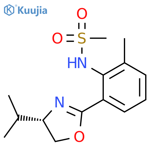 N-[2-[(4S)-4-isopropyl-4,5-dihydrooxazol-2-yl]-6-methyl-phenyl]methanesulfonamide structure