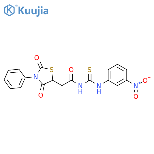 3-2-(2,4-dioxo-3-phenyl-1,3-thiazolidin-5-yl)acetyl-1-(3-nitrophenyl)thiourea structure