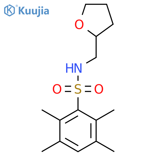 2,3,5,6-tetramethyl-N-(oxolan-2-yl)methylbenzene-1-sulfonamide structure