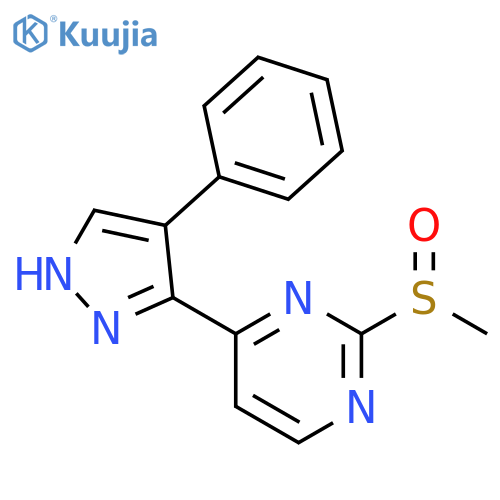 Pyrimidine, 2-(methylsulfinyl)-4-(4-phenyl-1H-pyrazol-3-yl)- structure