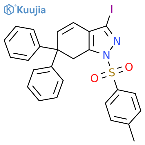 1H-Indazole,6,7-dihydro-3-iodo-1-[(4-methylphenyl)sulfonyl]-6,6-diphenyl- structure