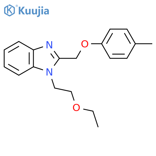 1-(2-ethoxyethyl)-2-(4-methylphenoxy)methyl-1H-1,3-benzodiazole structure