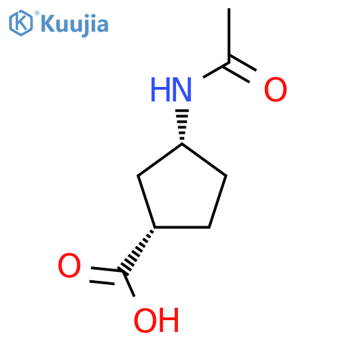 rac-(1R,3S)-3-acetamidocyclopentane-1-carboxylic acid structure