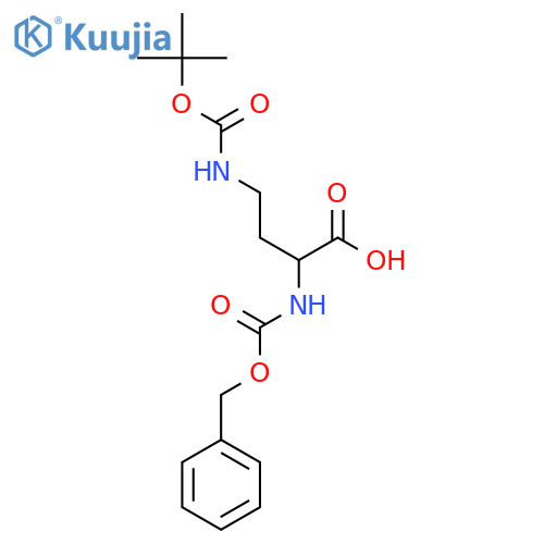 (S)-2-(((Benzyloxy)carbonyl)amino)-4-((tert-butoxycarbonyl)amino)butanoic acid structure