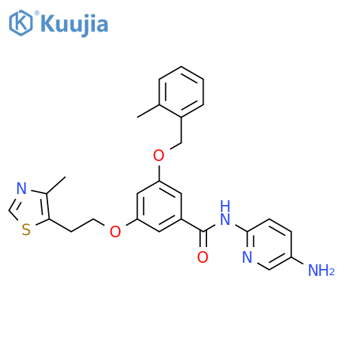 Benzamide,N-(5-amino-2-pyridinyl)-3-[(2-methylphenyl)methoxy]-5-[2-(4-methyl-5-thiazolyl)ethoxy]- structure