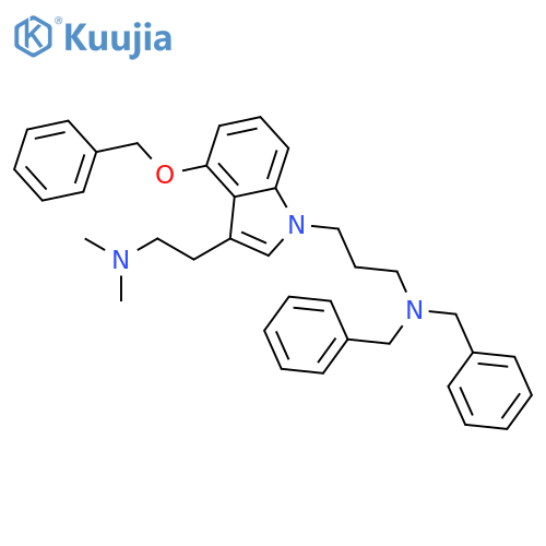 1H-Indole-1-propanamine,3-[2-(dimethylamino)ethyl]-4-(phenylmethoxy)-N,N-bis(phenylmethyl)- structure