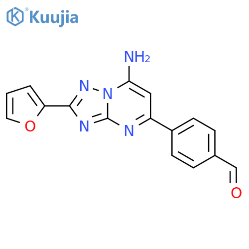 Benzaldehyde,4-[7-amino-2-(2-furanyl)[1,2,4]triazolo[1,5-a]pyrimidin-5-yl]- structure
