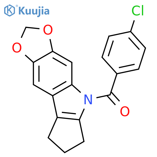Methanone,(4-chlorophenyl)(7,8-dihydrocyclopenta[b]-1,3-dioxolo[4,5-f]indol-5(6H)-yl)- structure