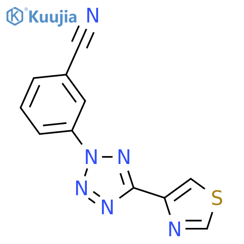 3-[5-(1,3-Thiazol-4-yl)-2h-tetrazol-2-yl]benzonitrile structure