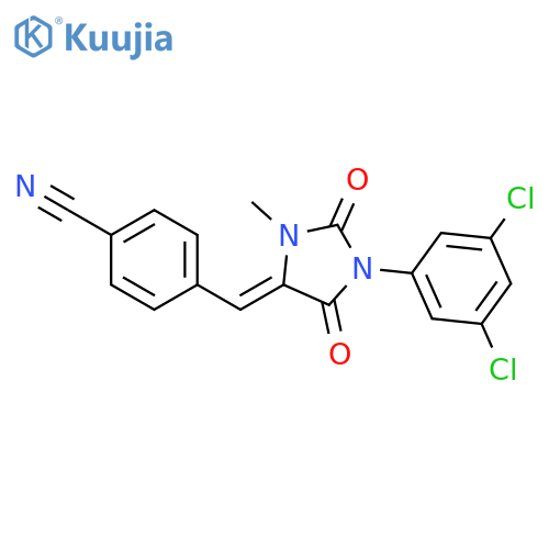 (E)-4-((1-(3,5-Dichlorophenyl)-3-methyl-2,5-dioxoimidazolidin-4-ylidene)methyl)benzonitrile structure
