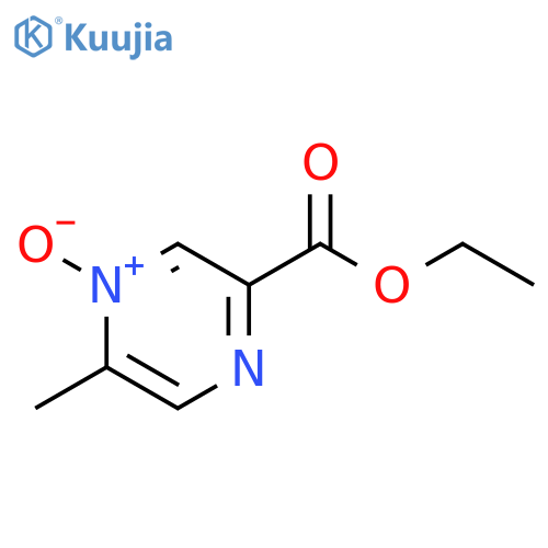 Pyrazinecarboxylic acid, 5-methyl-, ethyl ester, 4-oxide structure