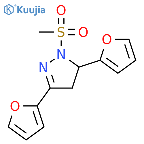 3,5-bis(furan-2-yl)-1-methanesulfonyl-4,5-dihydro-1H-pyrazole structure