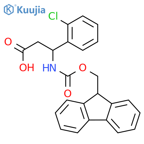 (R)-3-((((9H-Fluoren-9-yl)methoxy)carbonyl)amino)-3-(2-chlorophenyl)propanoic acid structure