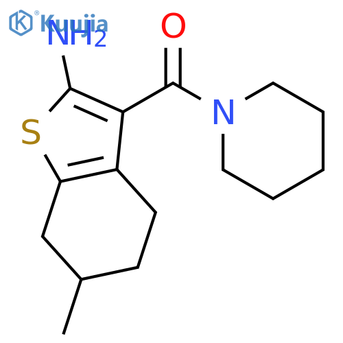 6-Methyl-3-(piperidin-1-ylcarbonyl)-4,5,6,7-tetrahydro-1-benzothien-2-ylamine structure