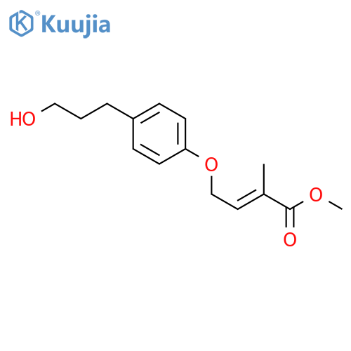 (E)-methyl 4-[4-(3-hydroxypropyl)phenoxy]-2-methylbut-2-enoate structure