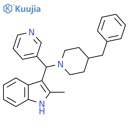 3-(4-benzylpiperidin-1-yl)(pyridin-3-yl)methyl-2-methyl-1H-indole structure