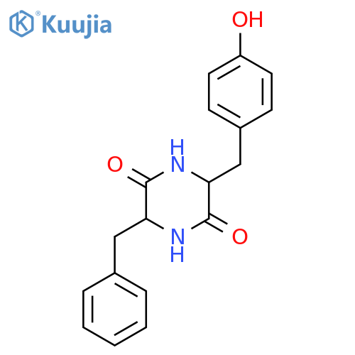 3-Benzyl-6-(4-hydroxybenzyl)-2,5-piperazinedione structure