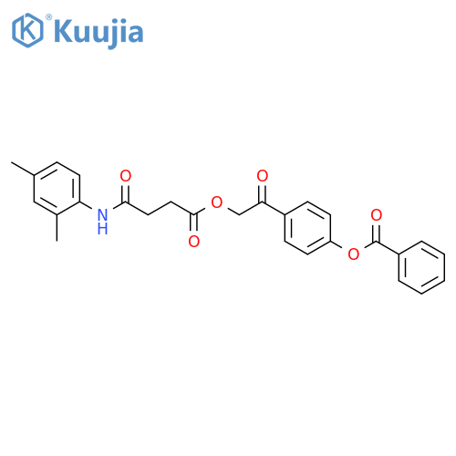 <br>4-[2-({4-[(2,4-dimethylphenyl)amino]-4-oxobutanoyl}oxy)acetyl]phenyl benzoa te structure