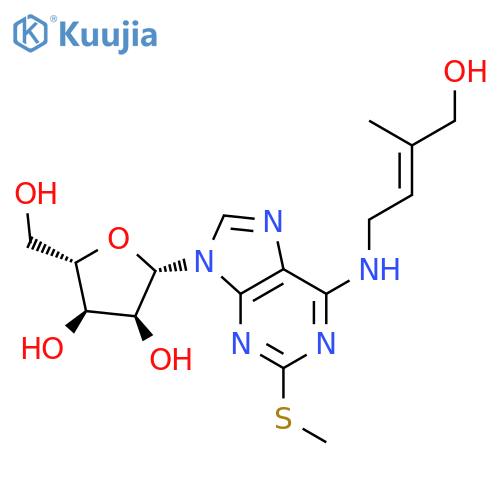 Adenosine, N-[(2Z)-4-hydroxy-3-methyl-2-butenyl]-2-(methylthio)- structure