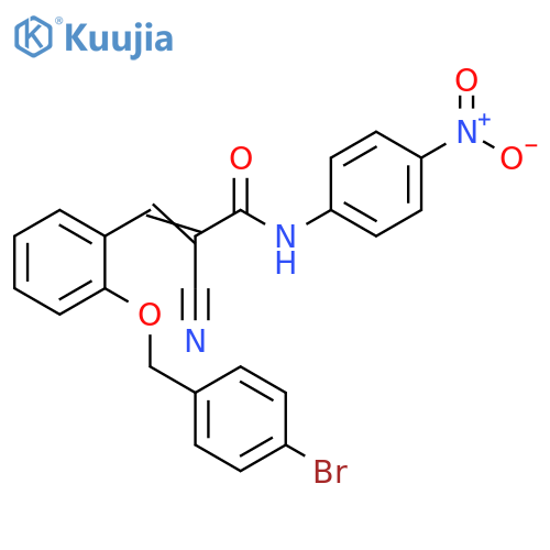 3-[2-[(4-Bromophenyl)methoxy]phenyl]-2-cyano-N-(4-nitrophenyl)-2-propenamide structure