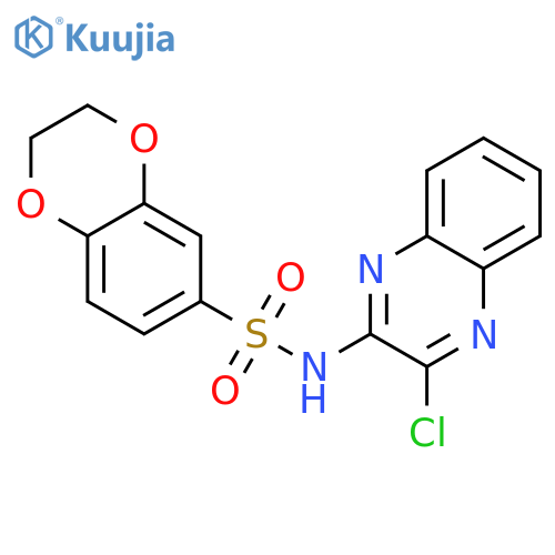 N-(3-chloroquinoxalin-2-yl)-2,3-dihydro-1,4-benzodioxine-6-sulfonamide structure