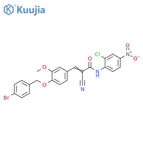 3-[4-[(4-Bromophenyl)methoxy]-3-methoxyphenyl]-N-(2-chloro-4-nitrophenyl)-2-cyano-2-propenamide structure