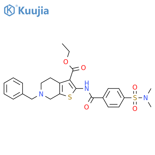 ethyl 6-benzyl-2-4-(dimethylsulfamoyl)benzamido-4H,5H,6H,7H-thieno2,3-cpyridine-3-carboxylate structure