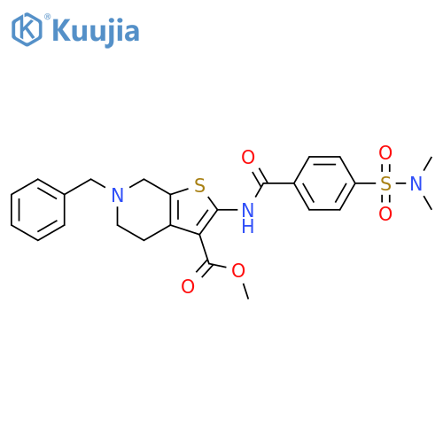 methyl 6-benzyl-2-4-(dimethylsulfamoyl)benzamido-4H,5H,6H,7H-thieno2,3-cpyridine-3-carboxylate structure