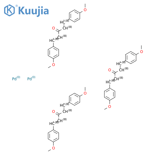 Tris[MU-[(1,2-eta:4,5-eta)-(1E,4E)-1,5-bis(4-methoxyphenyl)-1,4-pentadien-3-one]]DI-palladium structure