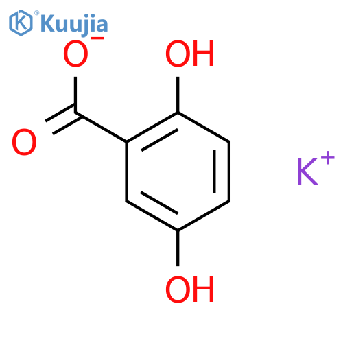 Benzoic acid, 2,5-dihydroxy-, monopotassium salt structure