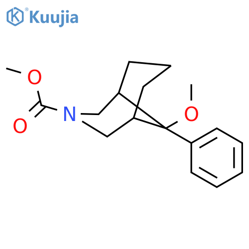 methyl 9-methoxy-9-phenyl-3-azabicyclo[3.3.1]nonane-3-carboxylate structure