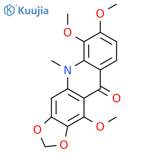 1,3-Dioxolo[4,5-b]acridin-10(5H)-one, 6,7,11-trimethoxy-5-methyl- structure