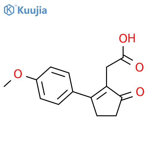 [2-(4-methoxy-phenyl)-5-oxo-cyclopent-1-enyl]-acetic acid structure