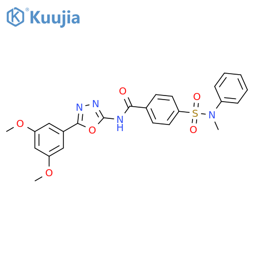 N-[5-(3,5-dimethoxyphenyl)-1,3,4-oxadiazol-2-yl]-4-[methyl(phenyl)sulfamoyl]benzamide structure