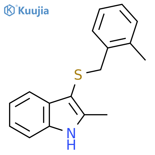 2-methyl-3-{(2-methylphenyl)methylsulfanyl}-1H-indole structure