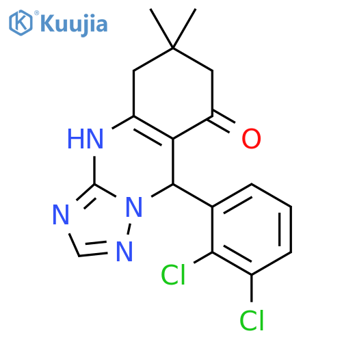 9-(2,3-dichlorophenyl)-6,6-dimethyl-4H,5H,6H,7H,8H,9H-1,2,4triazolo3,2-bquinazolin-8-one structure