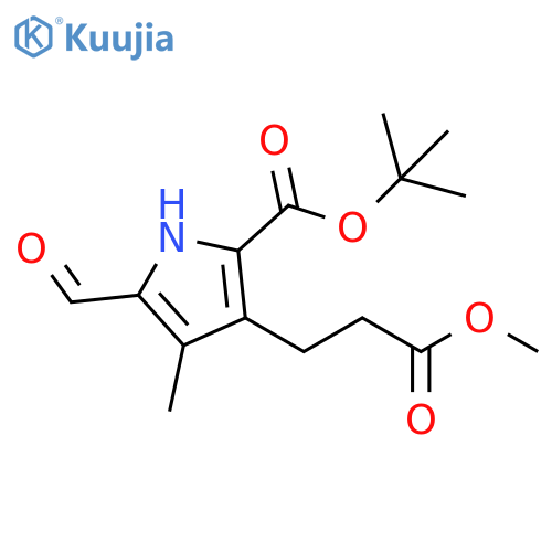 1H-Pyrrole-3-propanoic acid,2-[(1,1-dimethylethoxy)carbonyl]-5-formyl-4-methyl-, methyl ester structure