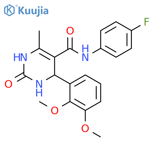 4-(2,3-dimethoxyphenyl)-N-(4-fluorophenyl)-6-methyl-2-oxo-1,2,3,4-tetrahydropyrimidine-5-carboxamide structure