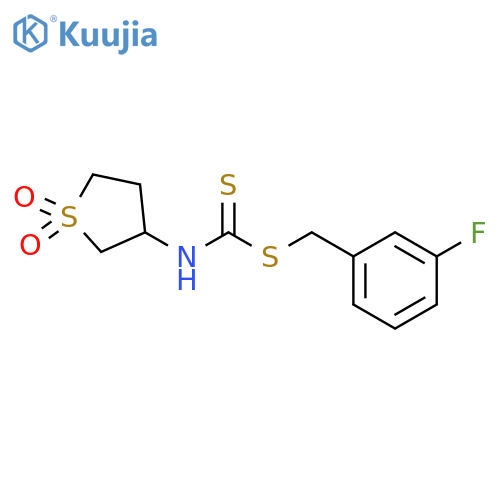 N-(1,1-dioxo-1lambda6-thiolan-3-yl){(3-fluorophenyl)methylsulfanyl}carbothioamide structure