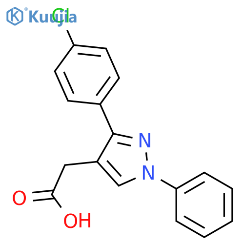 2-3-(4-chlorophenyl)-1-phenyl-1H-pyrazol-4-ylacetic acid structure