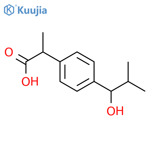Benzeneacetic acid, 4-(1-hydroxy-2-methylpropyl)--alpha--methyl- (9CI) structure