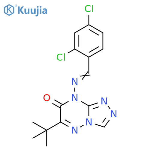 6-tert-butyl-8-(E)-(2,4-dichlorophenyl)methylideneamino-7H,8H-1,2,4triazolo4,3-b1,2,4triazin-7-one structure